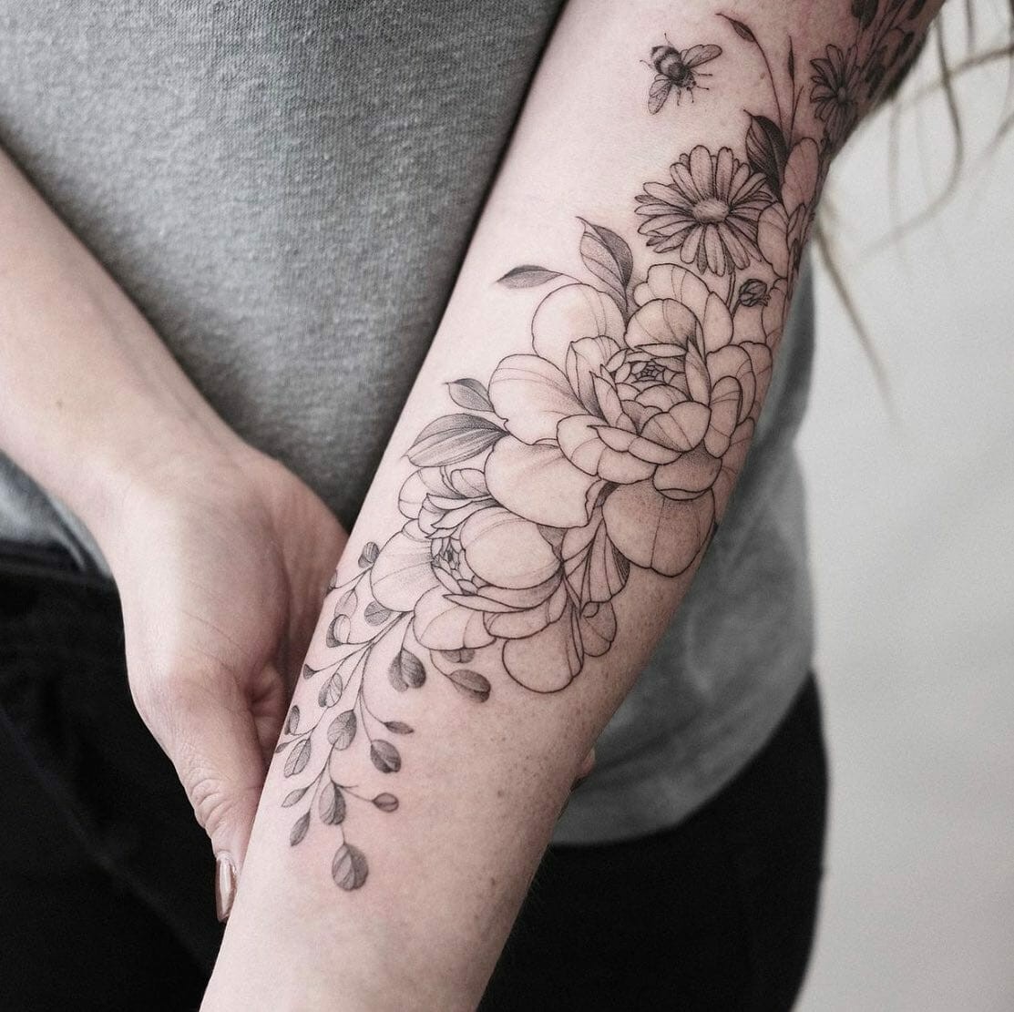 Peony tattoo