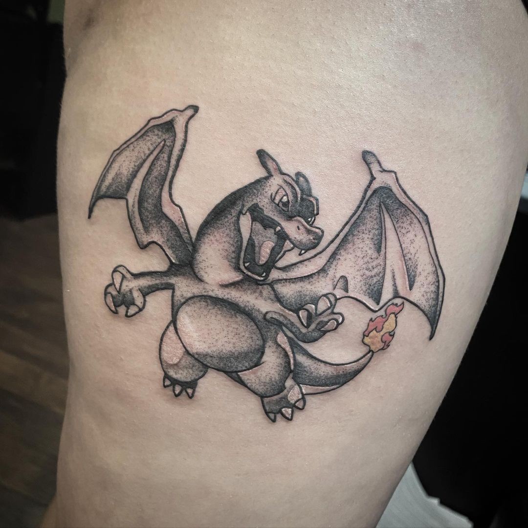 Charizard Blackwork Tattoo