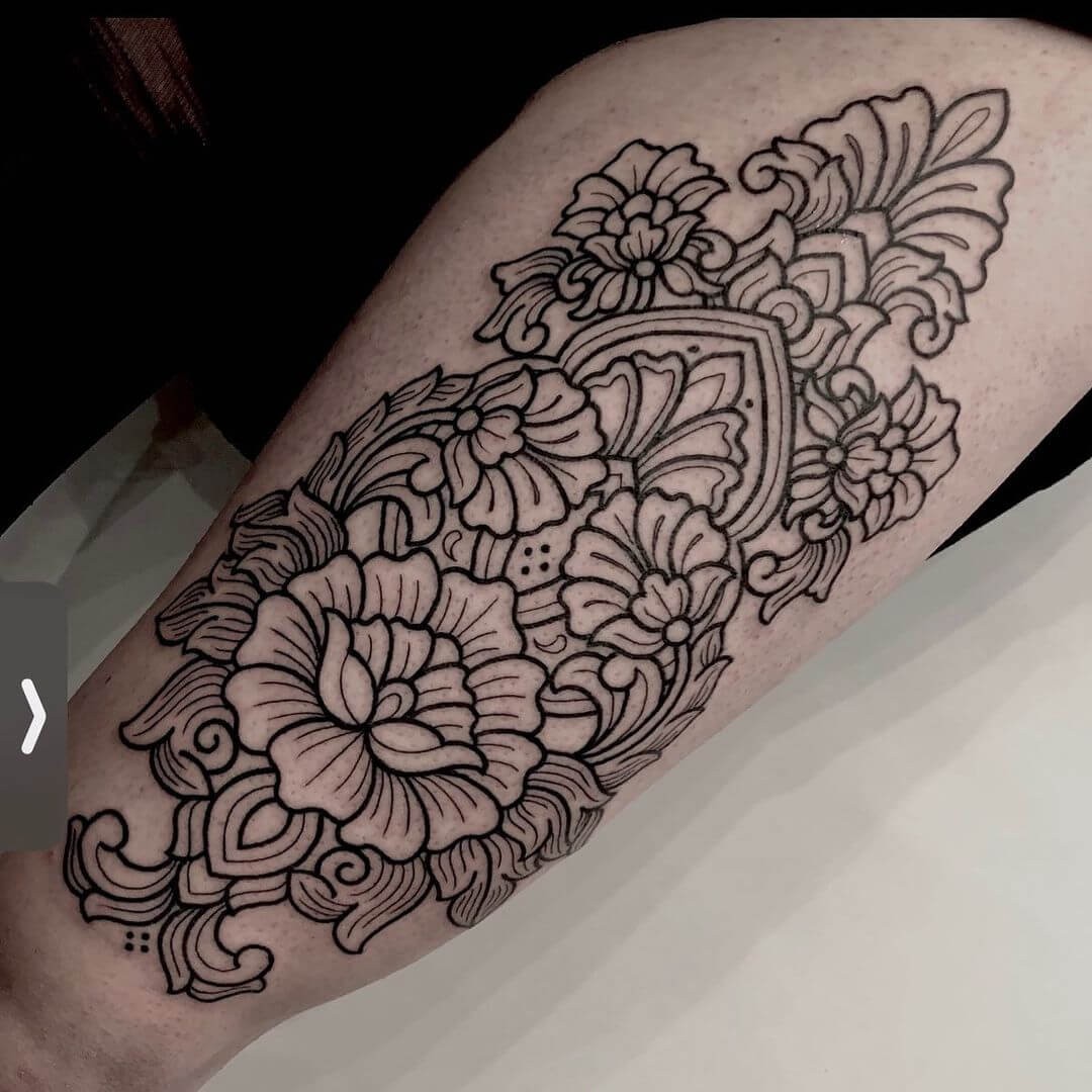 Blackwork Folk Art Design Tattoo