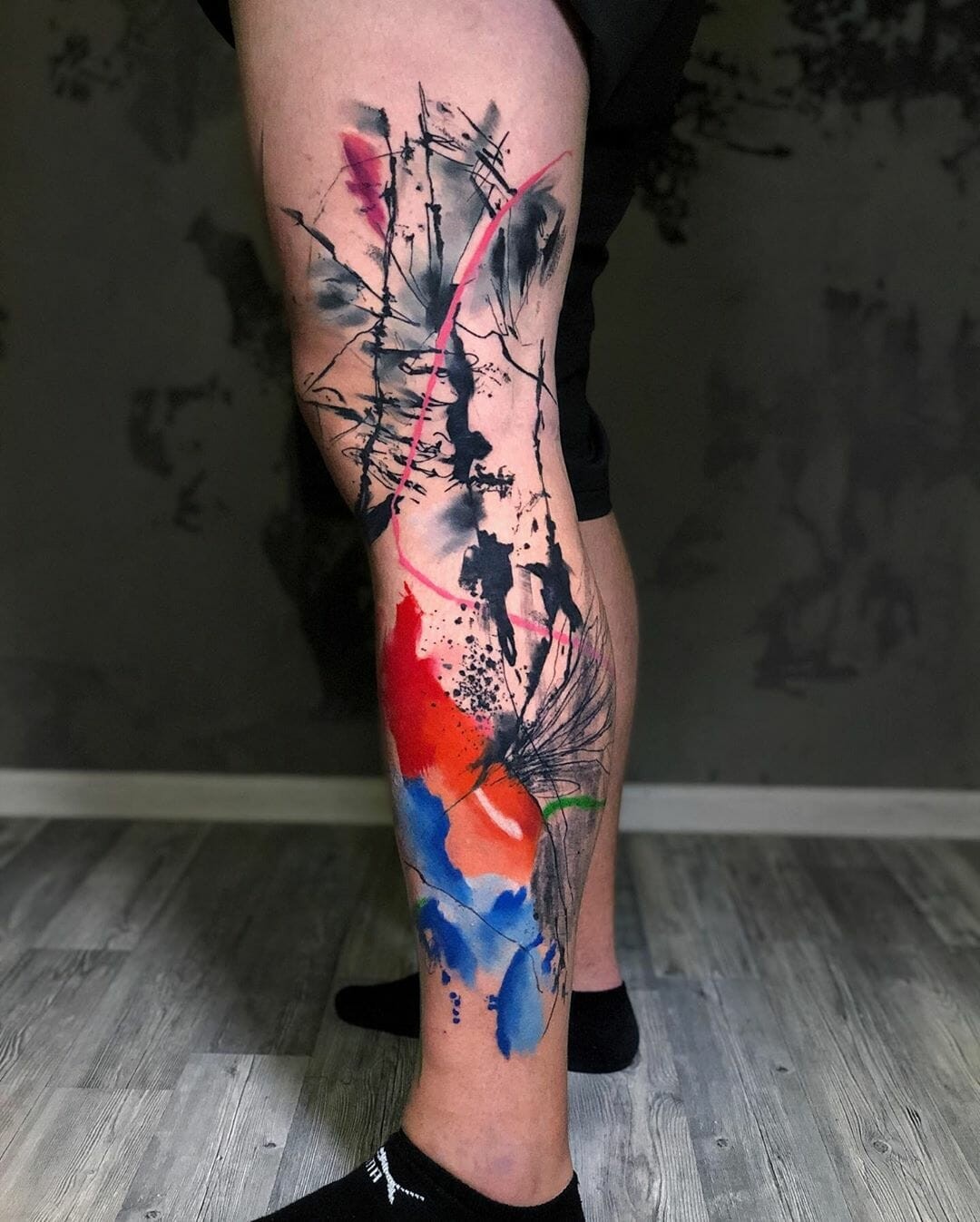 Leg Abstract Tattoos