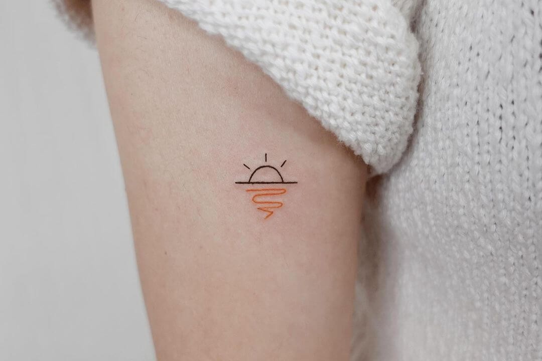 Minimal Sunrise Tattoo