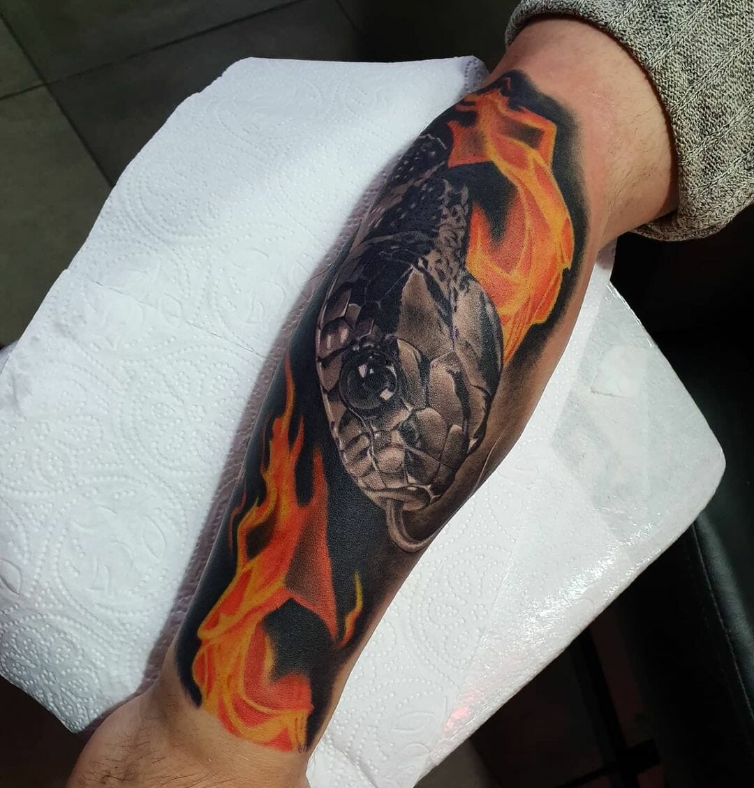 Realistic Black Mamba Tattoo