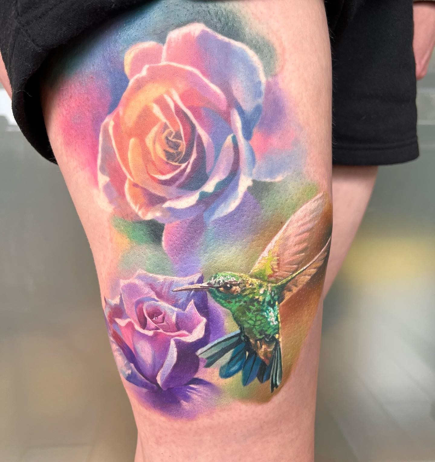 Watercolour Rose Tattoo